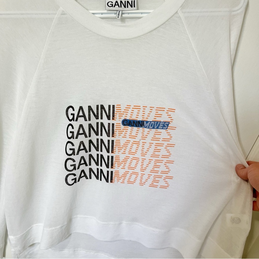 Ganni Light Jersey Oversized T-Shirt White size Medium - Picture 4 of 10